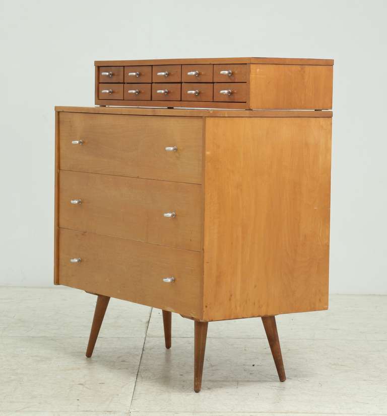 Mid-Century Modern Paul McCobb Planner Group Chest of Drawers with Top Jewelry Chest