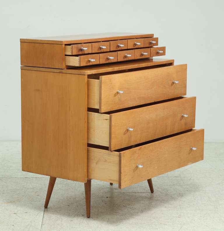 Mid-20th Century Paul McCobb Planner Group Chest of Drawers with Top Jewelry Chest