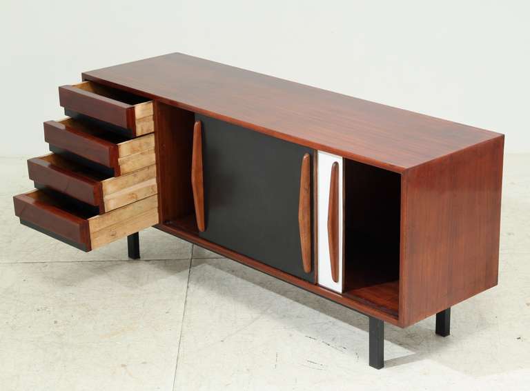 French Charlotte Perriand Cansado Sideboard in Mahogany