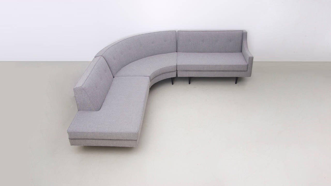 New Upholstered Paul McCobb Sectional Planner Group Sofa for Winchendon In Excellent Condition For Sale In Maastricht, NL