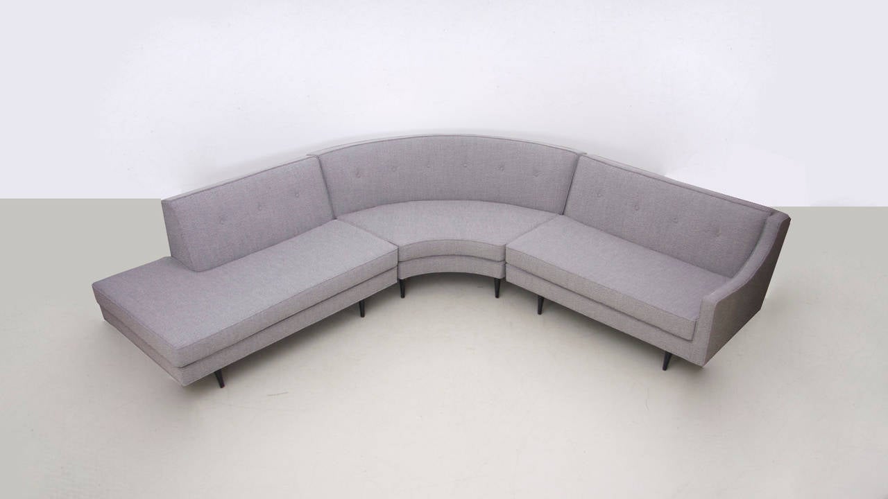 Mid-Century Modern New Upholstered Paul McCobb Sectional Planner Group Sofa for Winchendon For Sale