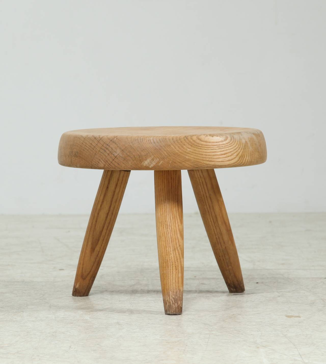 Mid-Century Modern Charlotte Perriand Low Stool in Ash For Sale