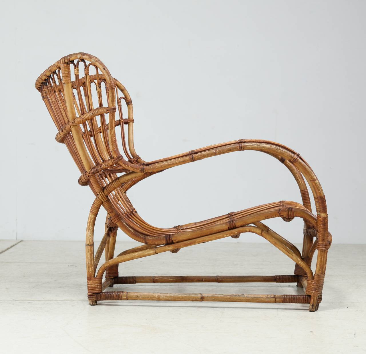 Bambou Viggo Boesen fauteuil de salon en bambou pour E.V.A. Nissen, Danemark, années 1930 en vente
