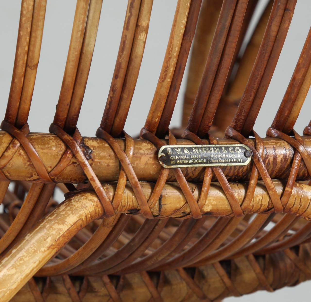Danois Viggo Boesen fauteuil de salon en bambou pour E.V.A. Nissen, Danemark, années 1930 en vente