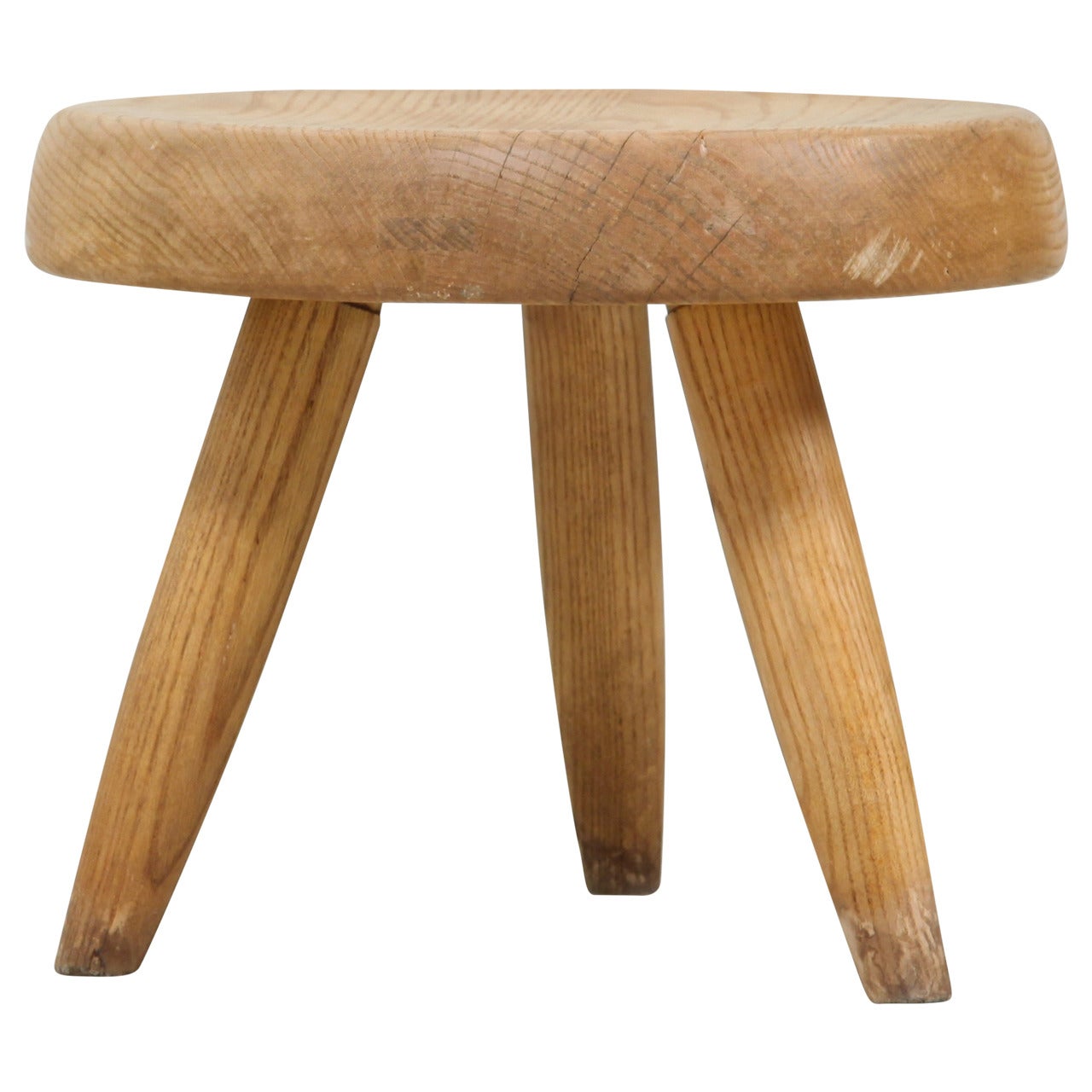Charlotte Perriand Low Stool in Ash For Sale