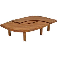 Pierre Chapo T22 Coffee table, aka L'Oeuil Coffee Table in Elm
