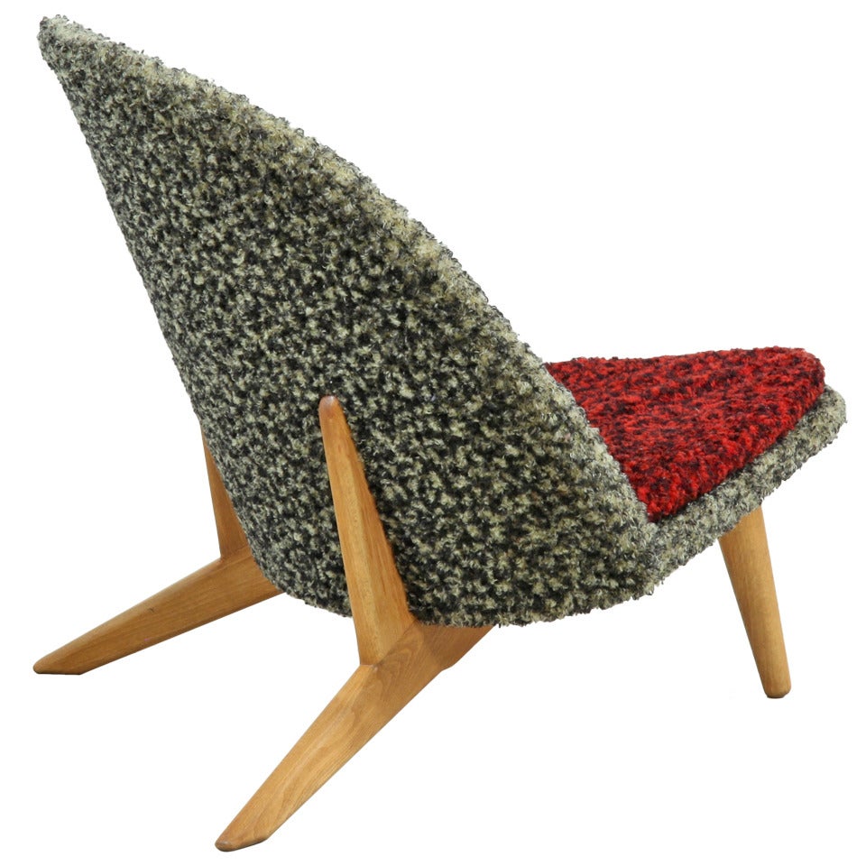 Rare Swedish Trileg Lounge Chair For Sale