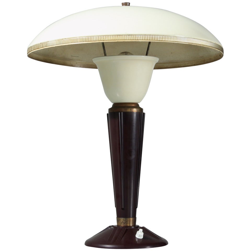 Jumo table lamp with bakelite base, France, 1950s For Sale