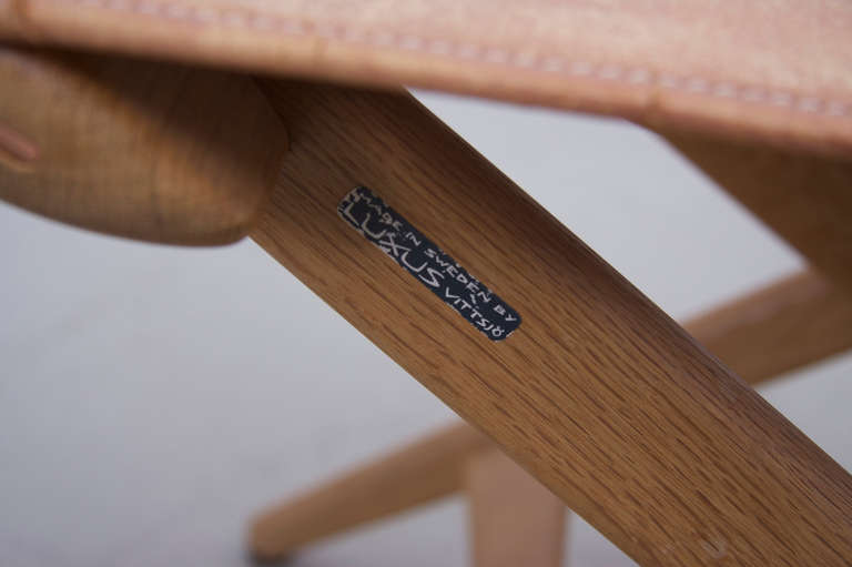 Mid-20th Century Folding Stool by Des. Uno and Östen Kristiansson for Luxus Vittsjö For Sale