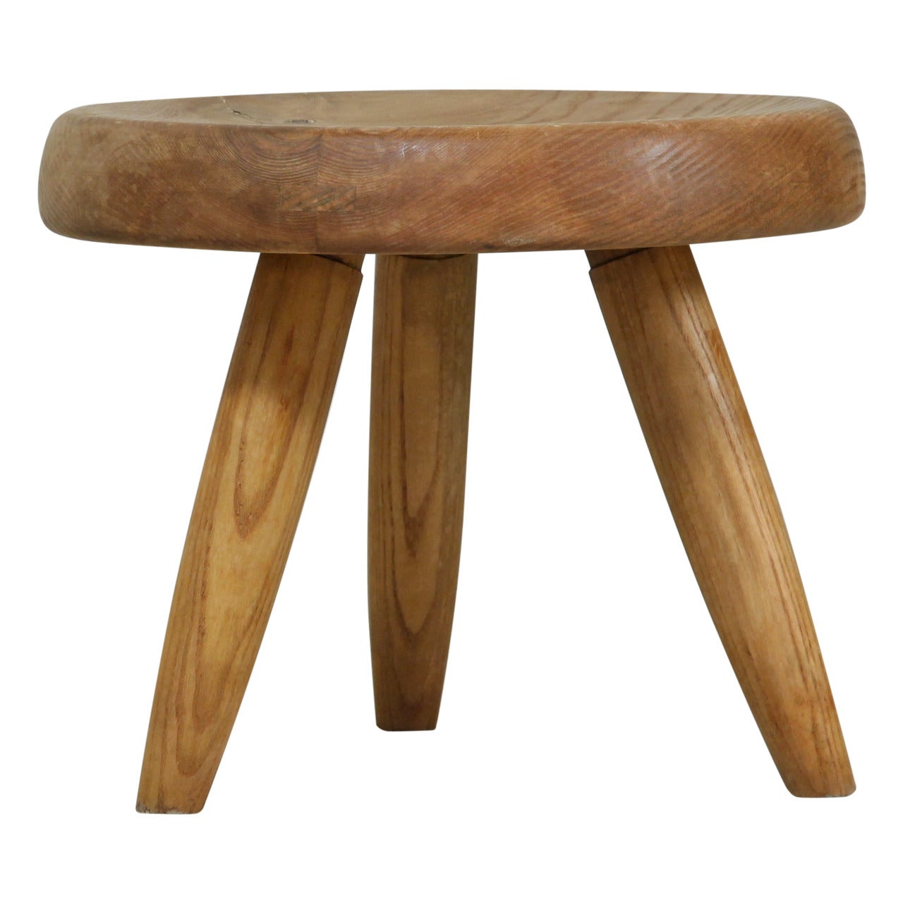Charlotte Perriand Dark Ash Stool, France, 1960s For Sale
