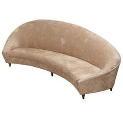 Large 1960s Italian Curved Sofa