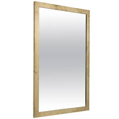 Rectangular Italian wall mirror with heavy brass frame, 1950s 9