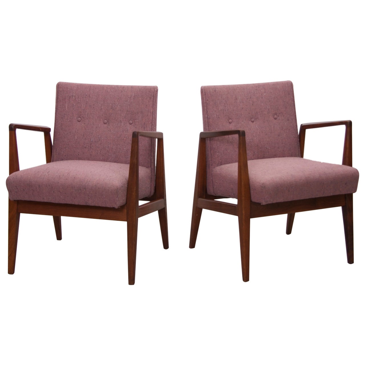 Pair of Jens Risom Armchairs in original condition, USA, 1950s For Sale
