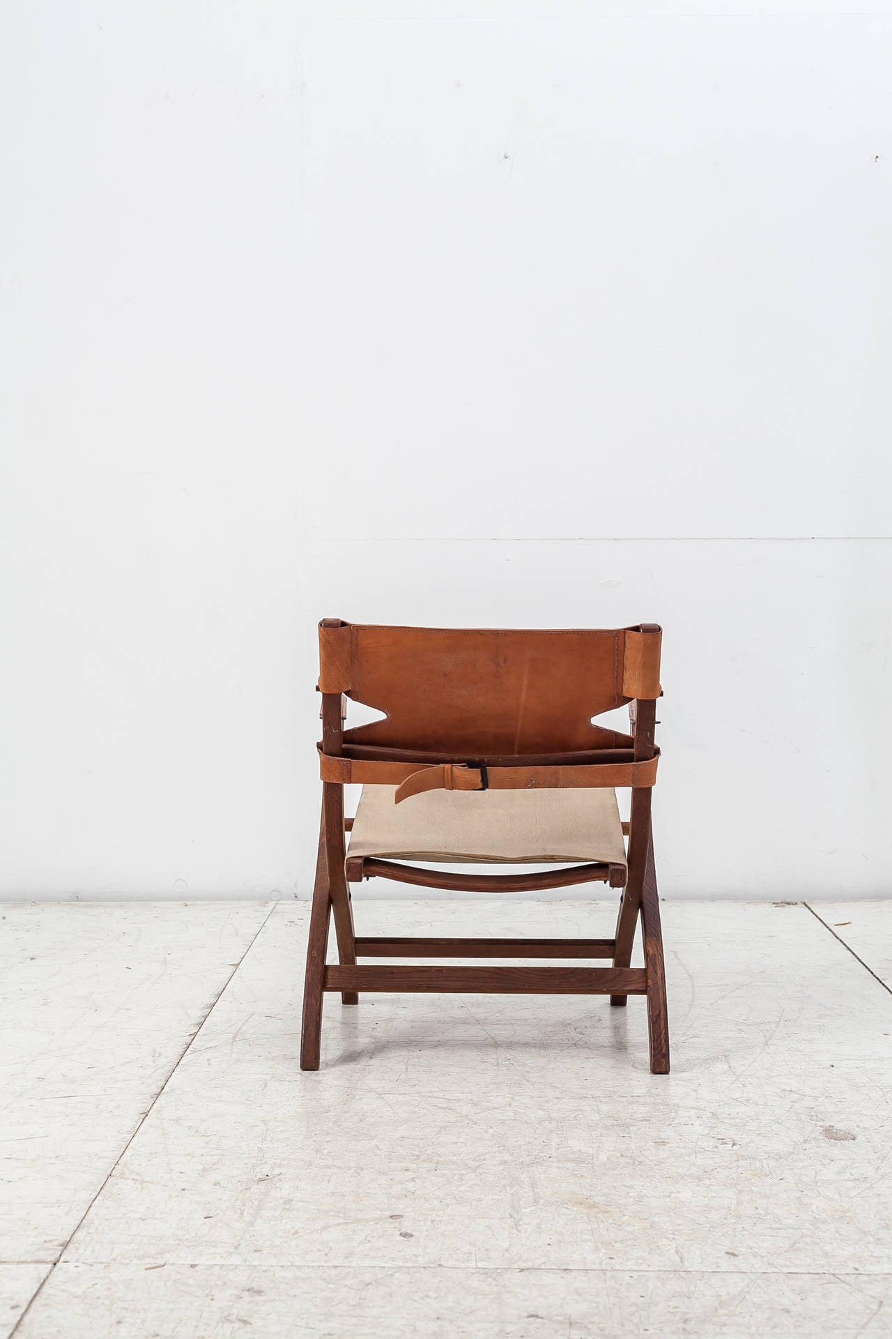 Danish A rare Poul Hundevad safari chair, Denmark, 1950s For Sale