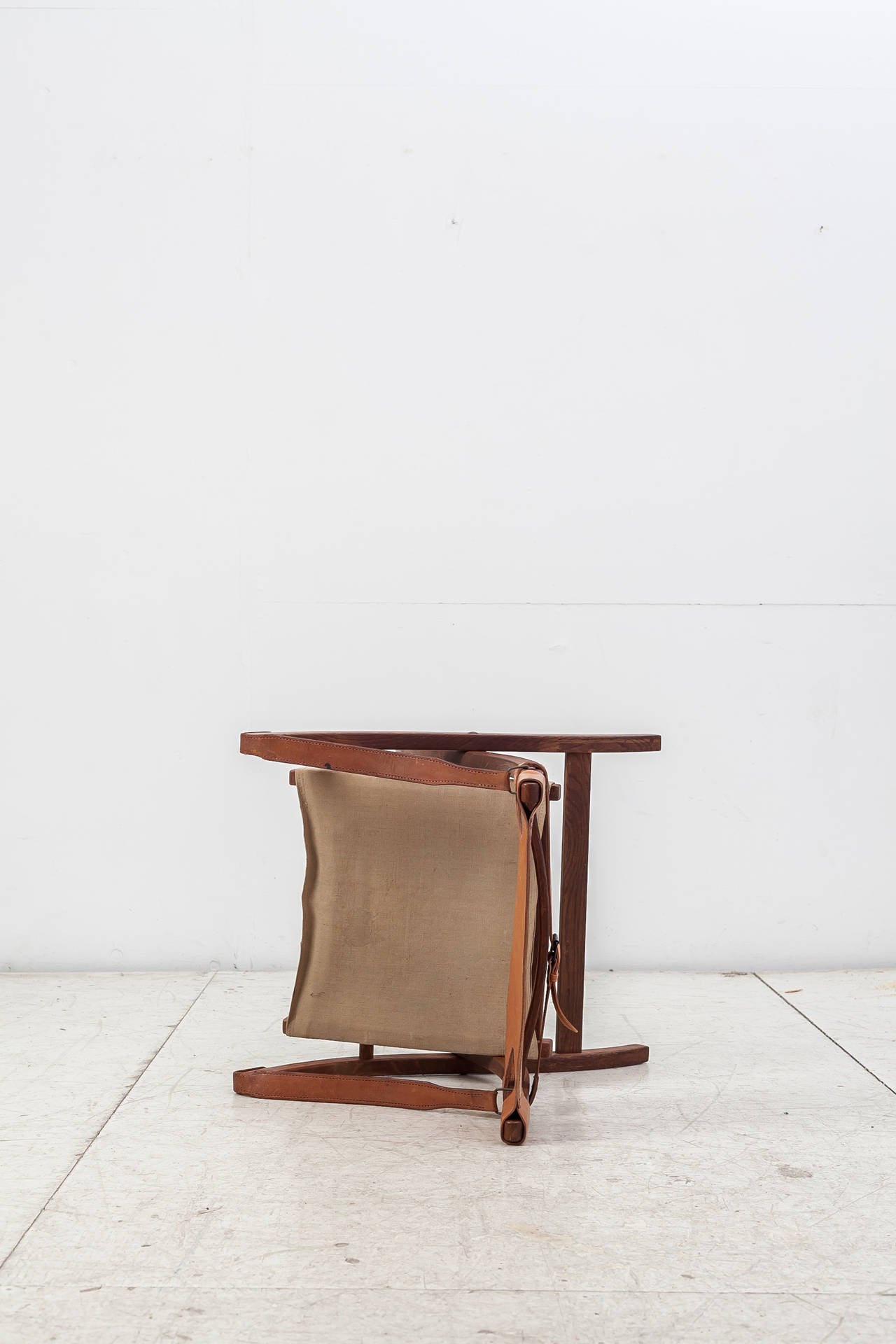 Scandinavian Modern A rare Poul Hundevad safari chair, Denmark, 1950s For Sale