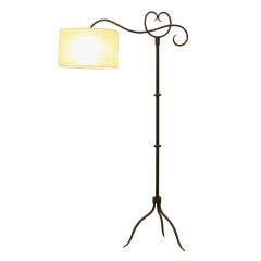 Elegant Iron French floor lamp attributed to Jean Royere, 1940s 6