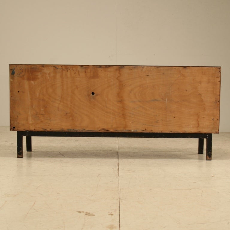 French Charlotte Perriand Cansado Sideboard With Double White Doors
