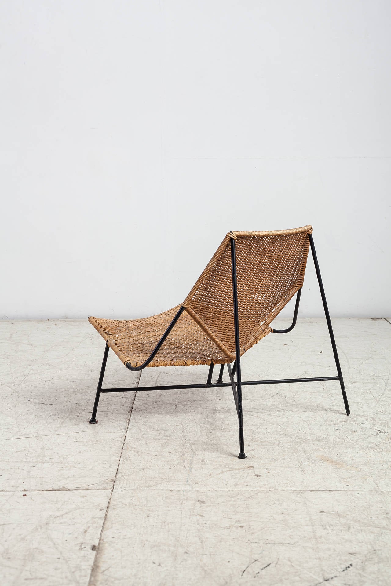 American Arthur Umanoff Rattan Lounge Chair