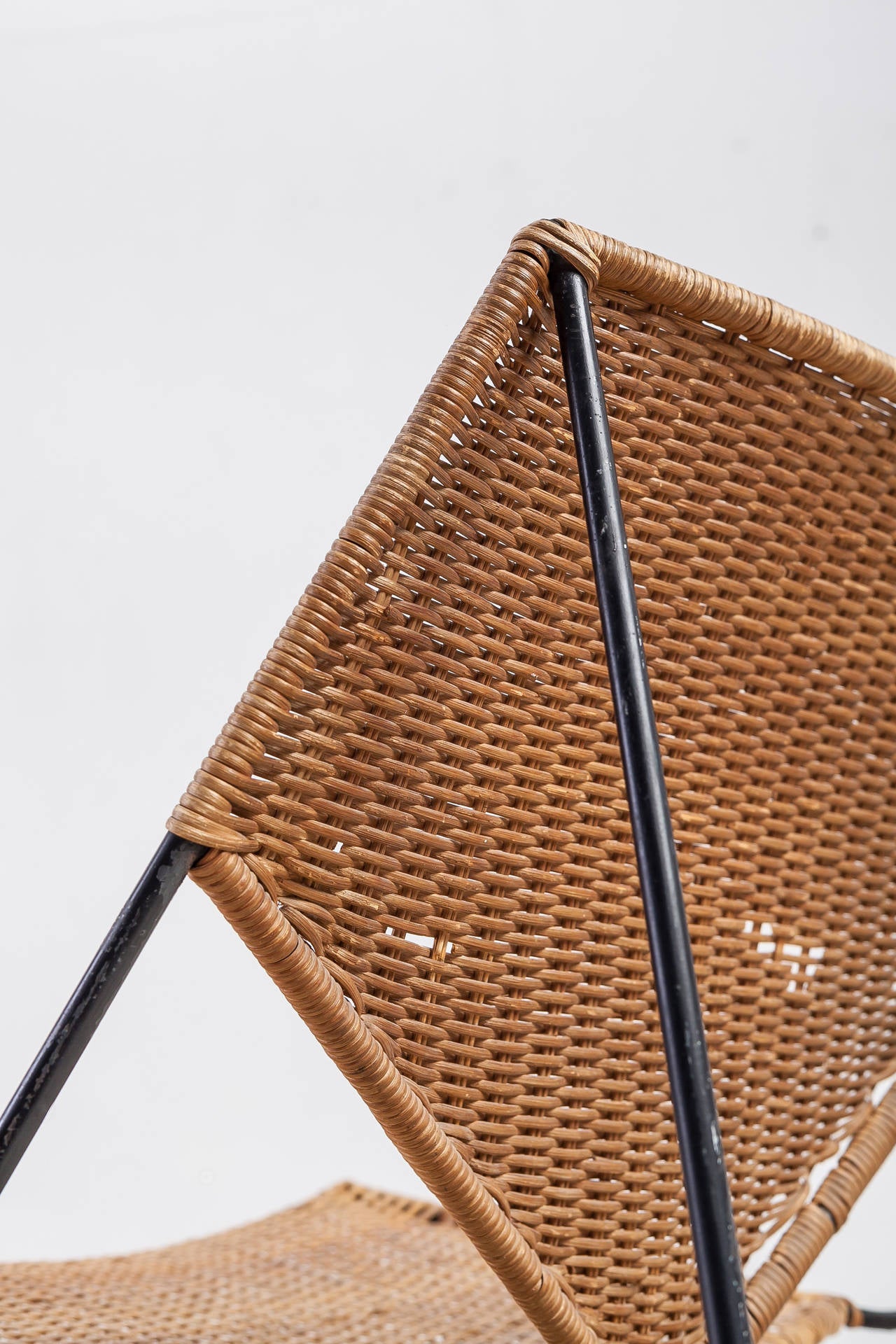Mid-20th Century Arthur Umanoff Rattan Lounge Chair