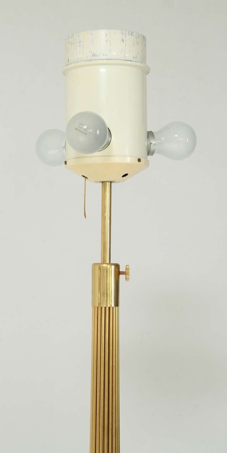 Late 20th Century Large Brass Rod Floor Lamp For Sale