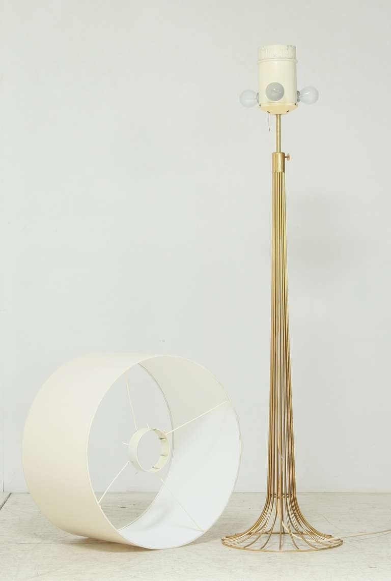 Large Brass Rod Floor Lamp For Sale 1