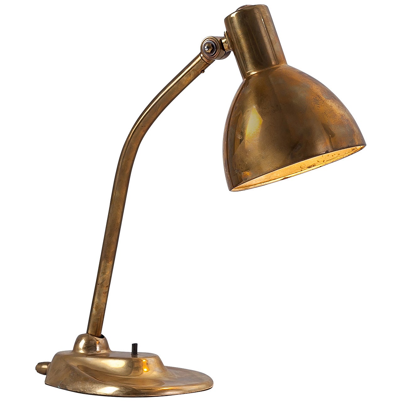 Rare lampe de bureau Bauhaus en laiton Marianne Brandt, Allemagne, années 1920 en vente