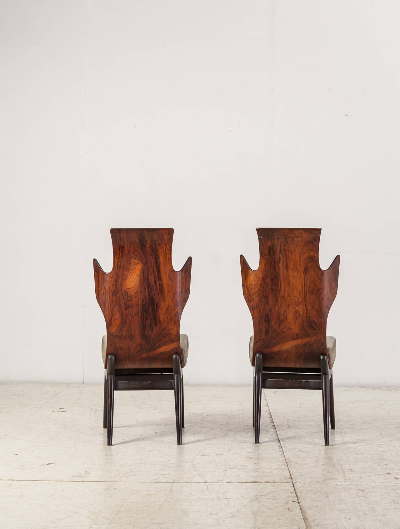 Mid-Century Modern Dante Latorre Rare Pair of Chairs for Pozzi e Verga. Italian, 1960s For Sale