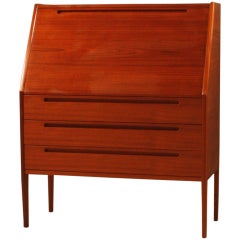Scandinavian secretaire on elegant high legs