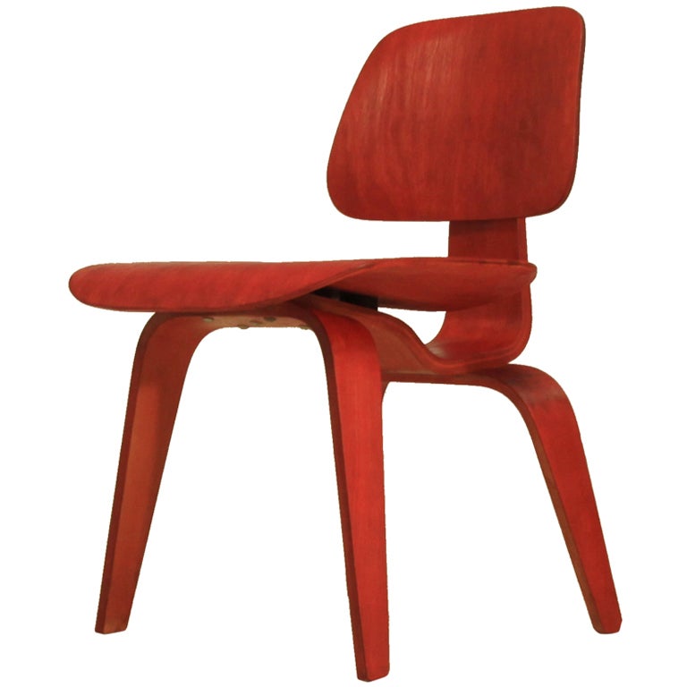Eames DCW in aniline red for Evans