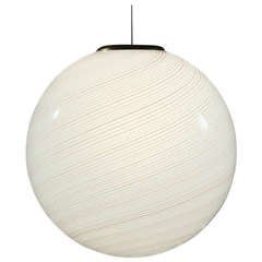 White And Pink Venini Ball Chandelier