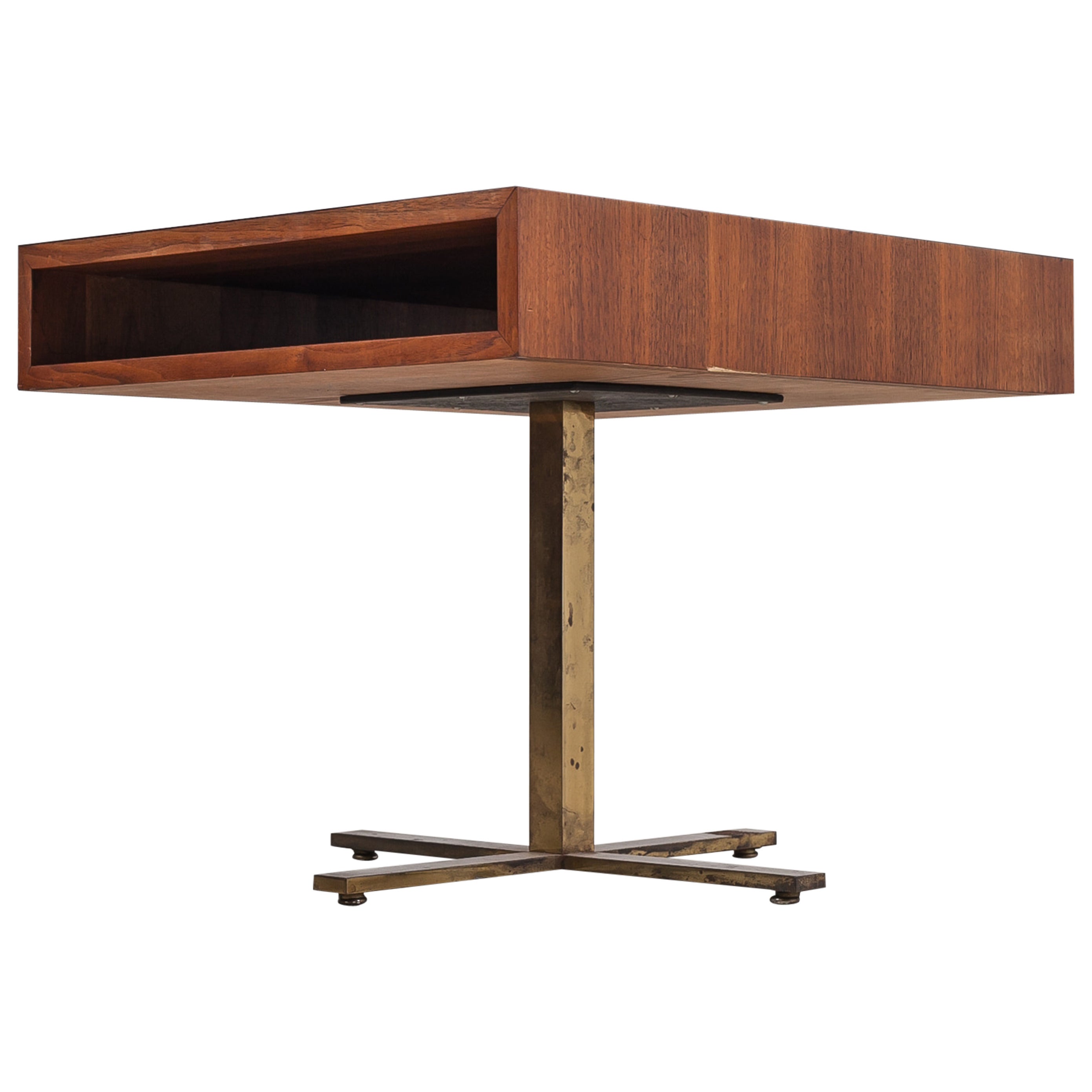 Hugh Acton Walnut and Brass Coffee Table, USA, 1960s For Sale at 1stDibs