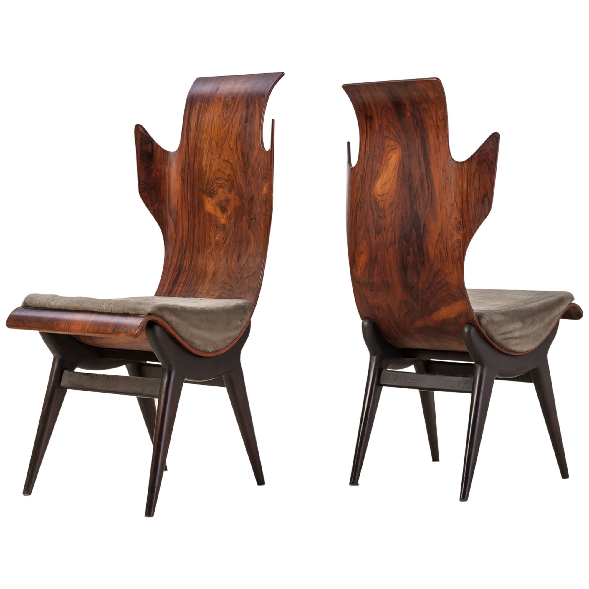 Dante Latorre Rare Pair of Chairs for Pozzi e Verga. Italian, 1960s For Sale