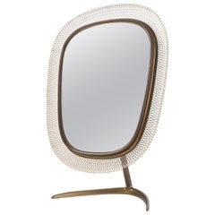 Brass Table Mirror with Mesh Band