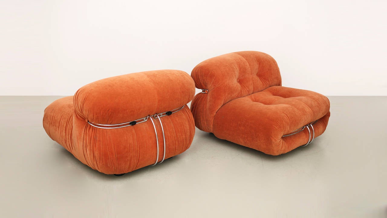 Late 20th Century Soriana Sofa Set by Afra & Tobia Scarpa for Cassina, Reupholstery Needed For Sale