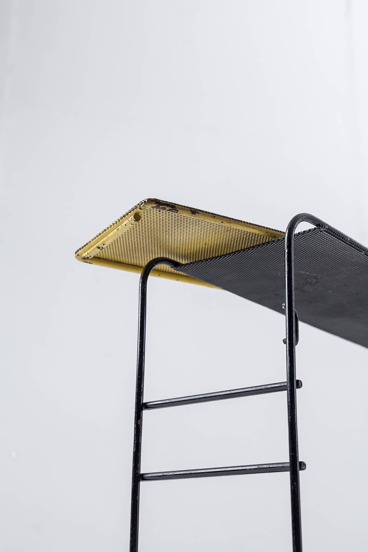 French Matégot Black and Yellow Metal Shelves For Sale