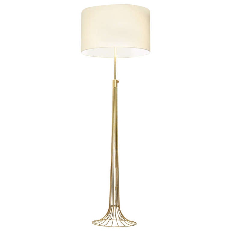 Large Brass Rod Floor Lamp For Sale at 1stDibs