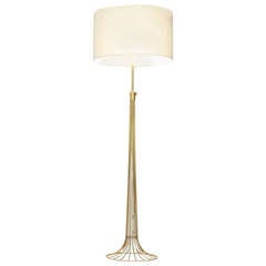 Large Brass Rod Floor Lamp