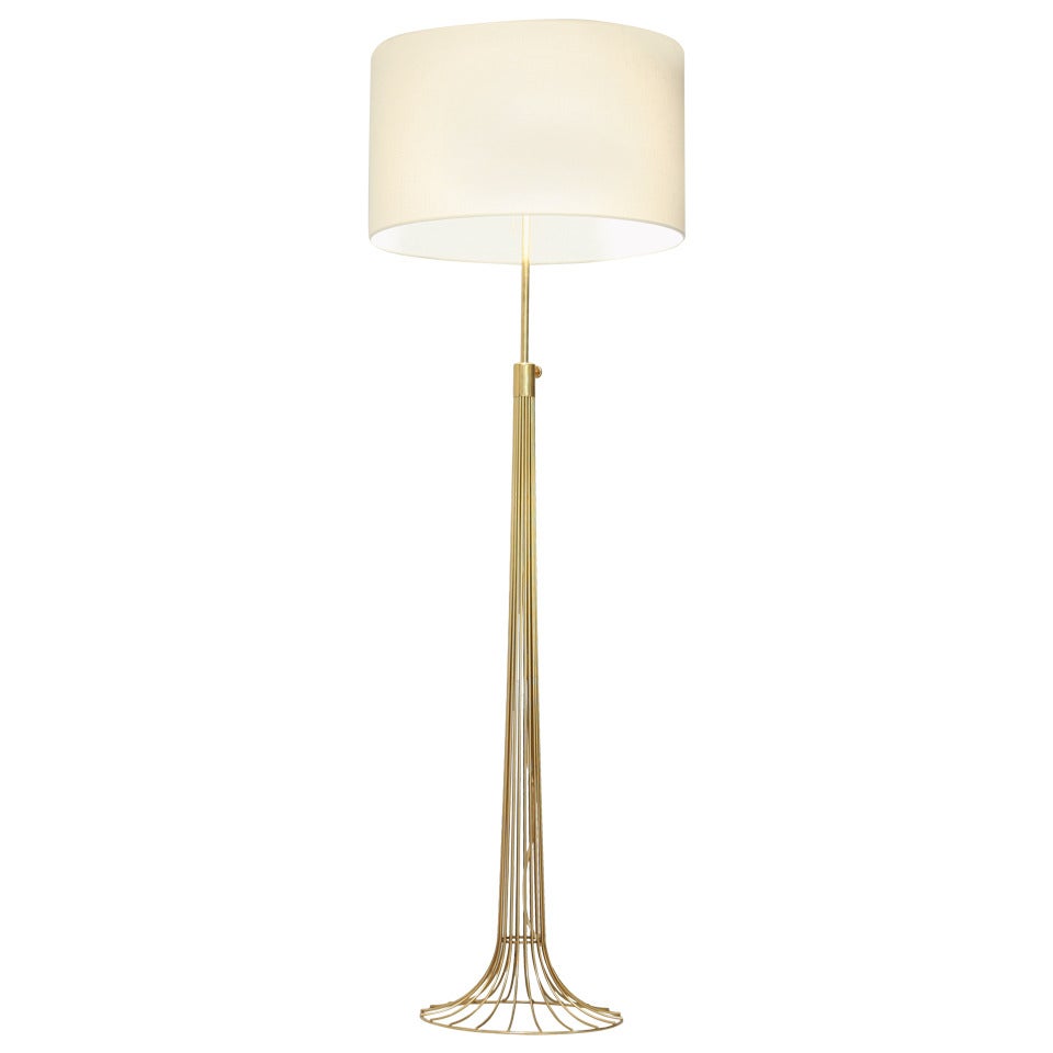 Large Brass Rod Floor Lamp For Sale