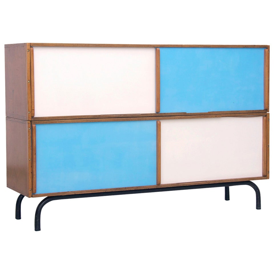 French Sideboard in White and Blue
