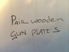 pair wooden gun plates - explanaitory