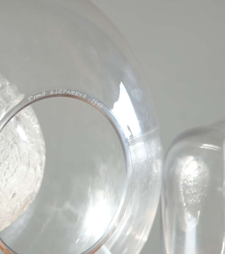 Scandinavian Modern Pair of Glass Bowls by Timo Sarpaneva for Iittala For Sale