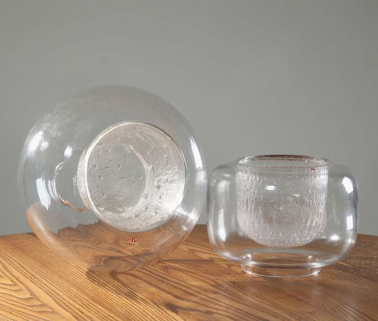 Finnish Pair of Glass Bowls by Timo Sarpaneva for Iittala For Sale