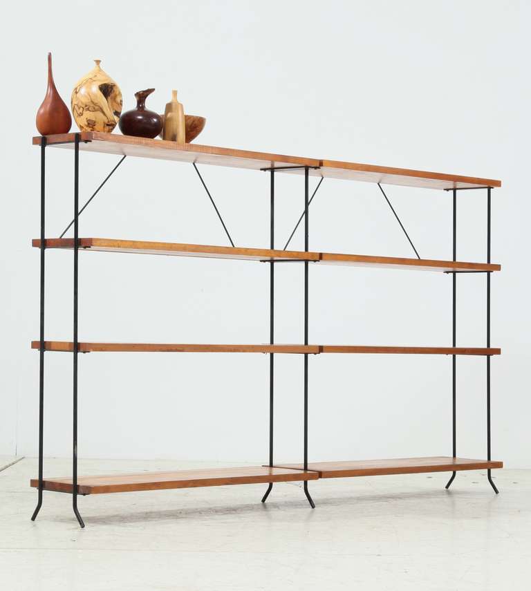 iron and wood shelves