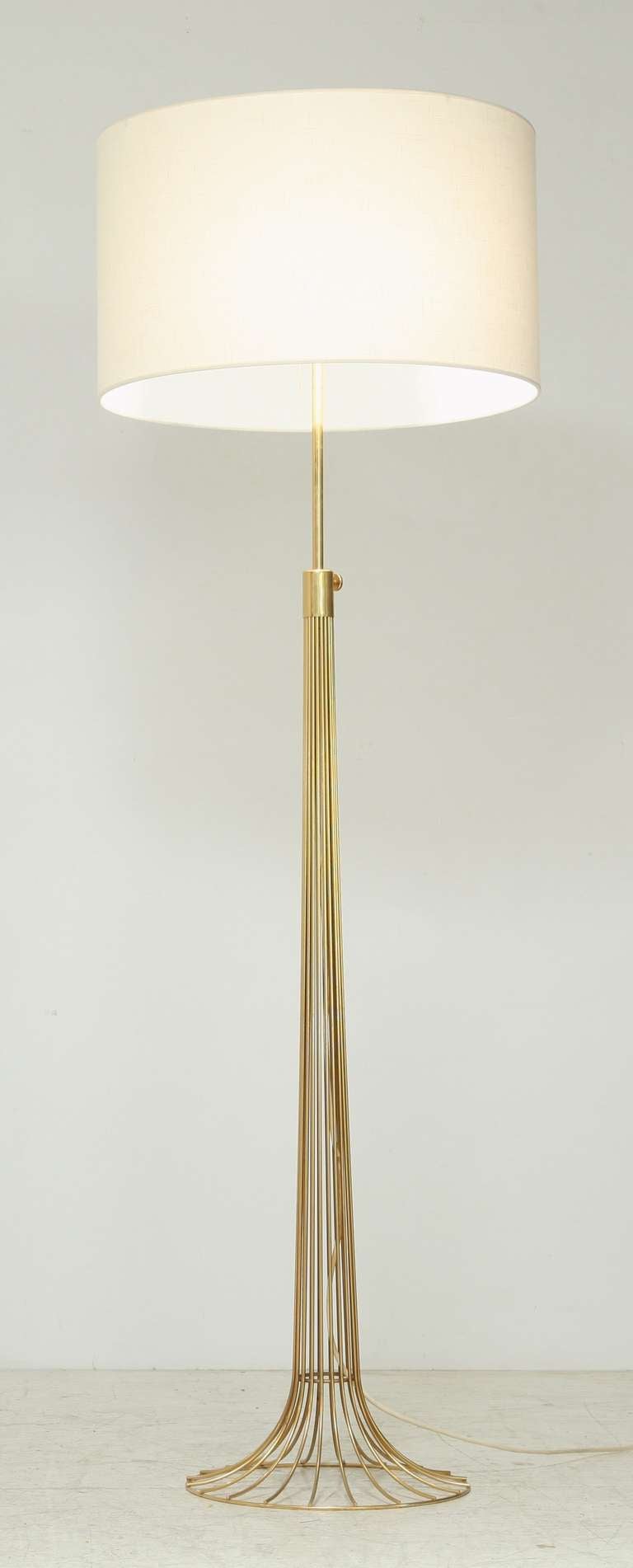 Large Brass Rod Floor Lamp For Sale 3