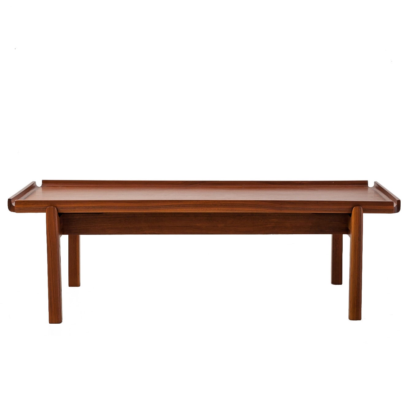 John Kapel Wooden Coffee Table with Curved Edges For Sale