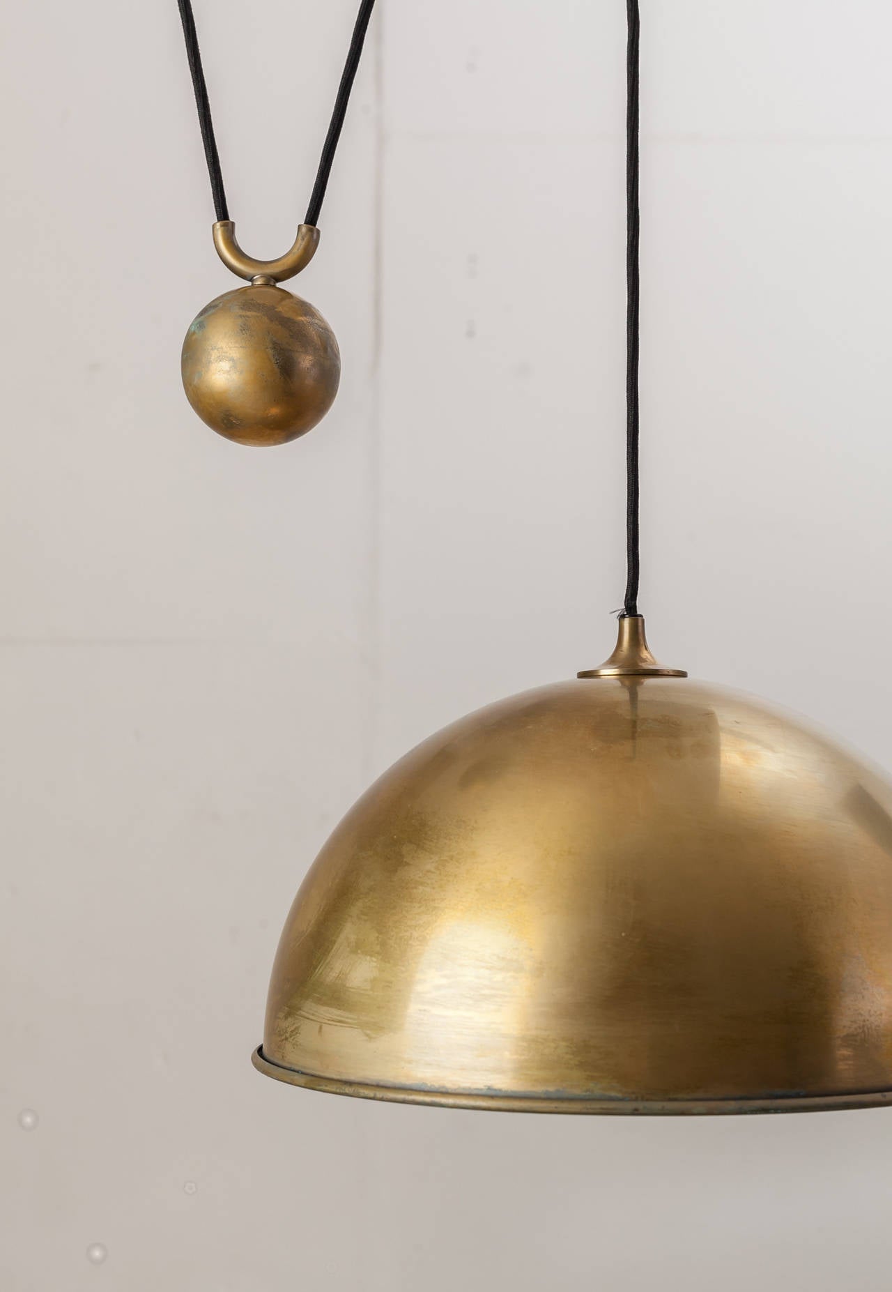 Mid-20th Century Rare Florian Schulz Posa brass pendant, Germany, 1960s For Sale