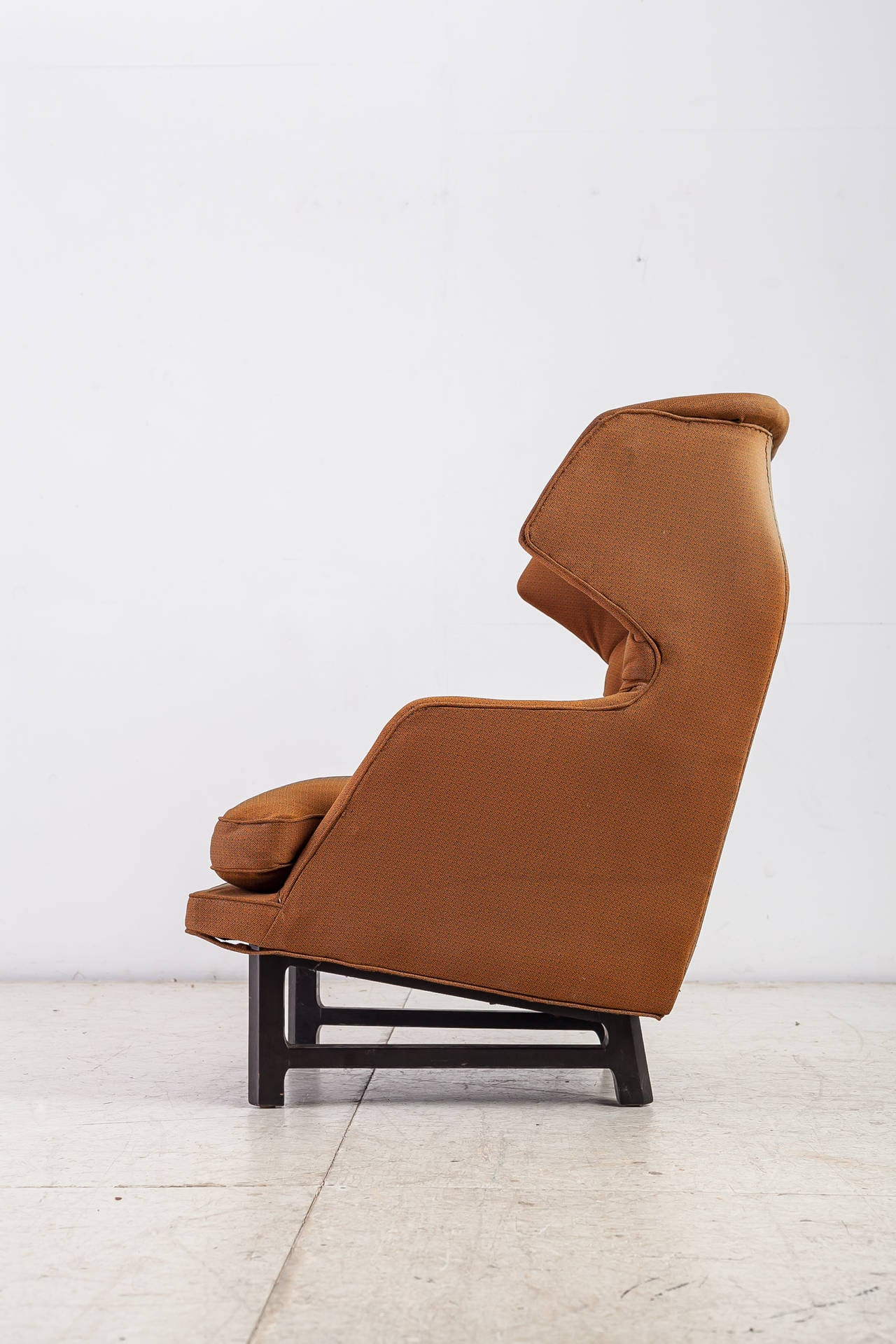 Fabric Edward Wormley Janus Wingback Lounge Chair for Dunbar For Sale