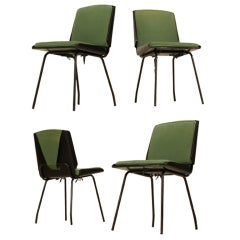Giancarlo de Carlo Four “Lucania” Molded Plywood Dining Chairs, Italy, 1950s 10