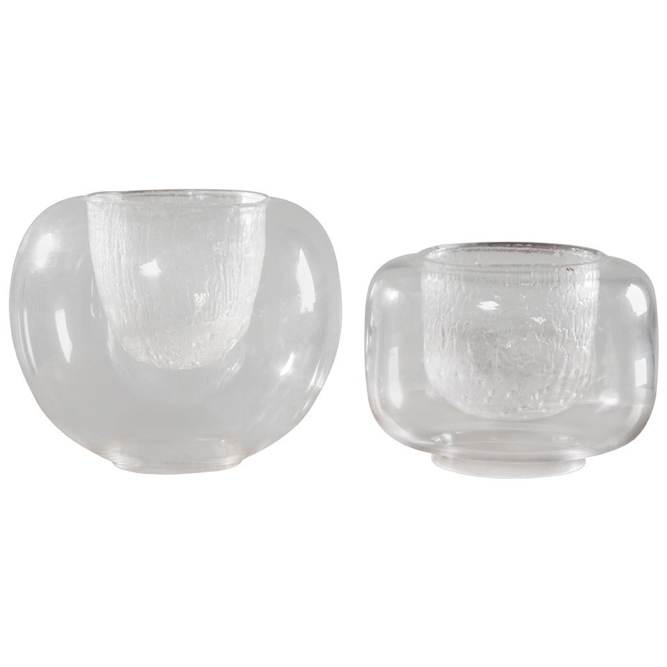 Pair of Glass Bowls by Timo Sarpaneva for Iittala For Sale