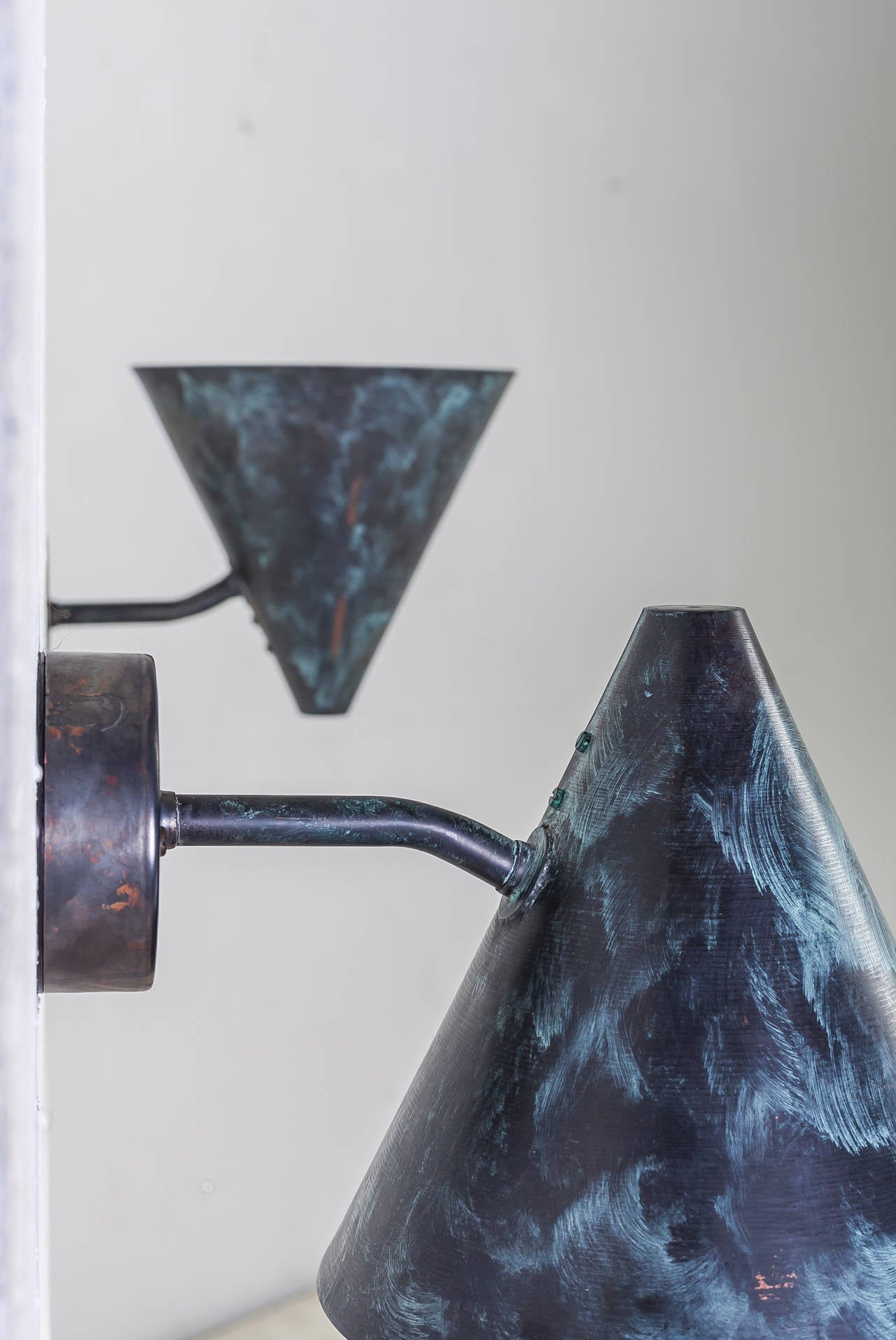 Patinated Pair of Hans-Agne Jakobsson Tratten Sconces, Sweden, 1960s